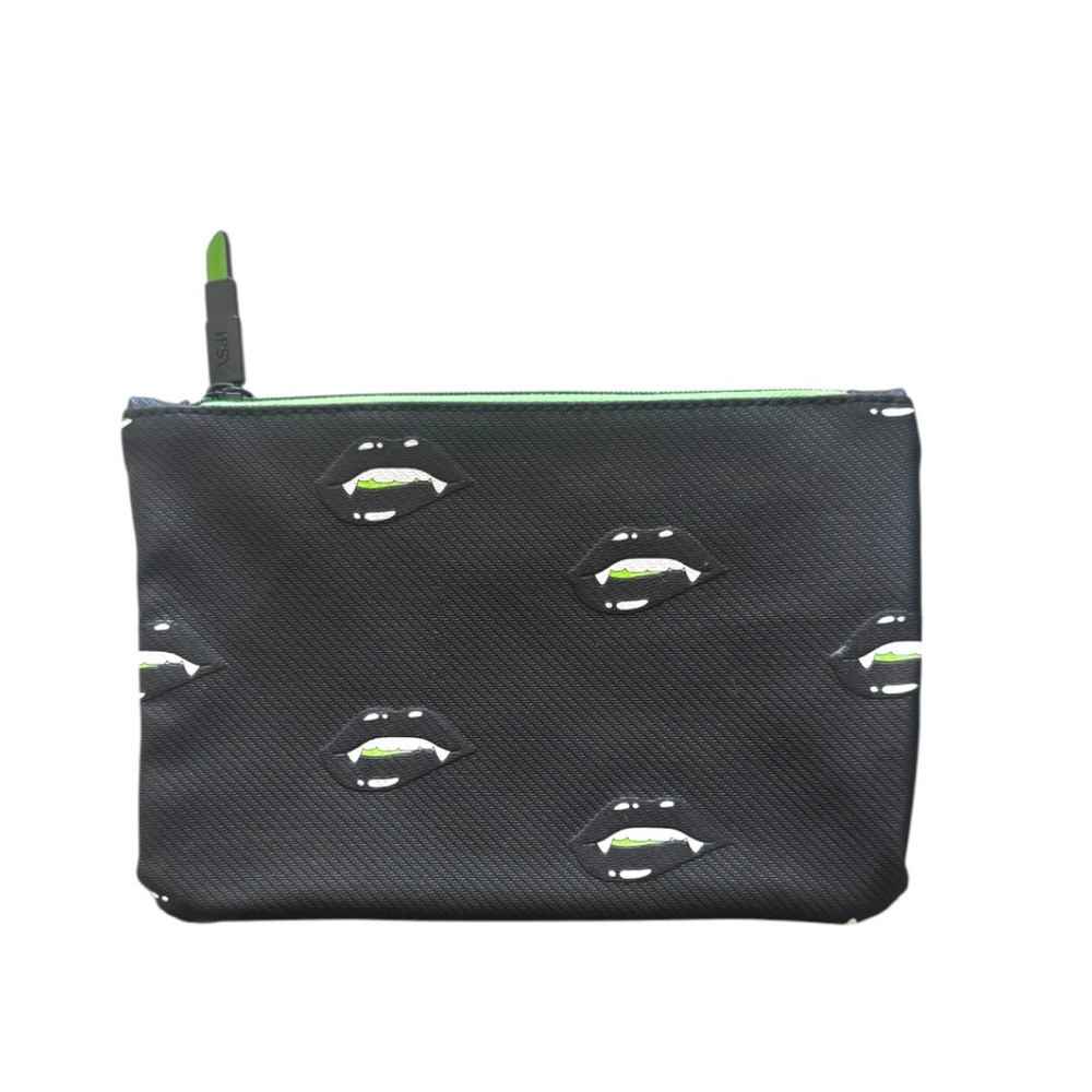 IPSY Glam 2021 Halloween Green & Black Vampire Teeth Wristlet Bag